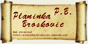 Planinka Brošković vizit kartica